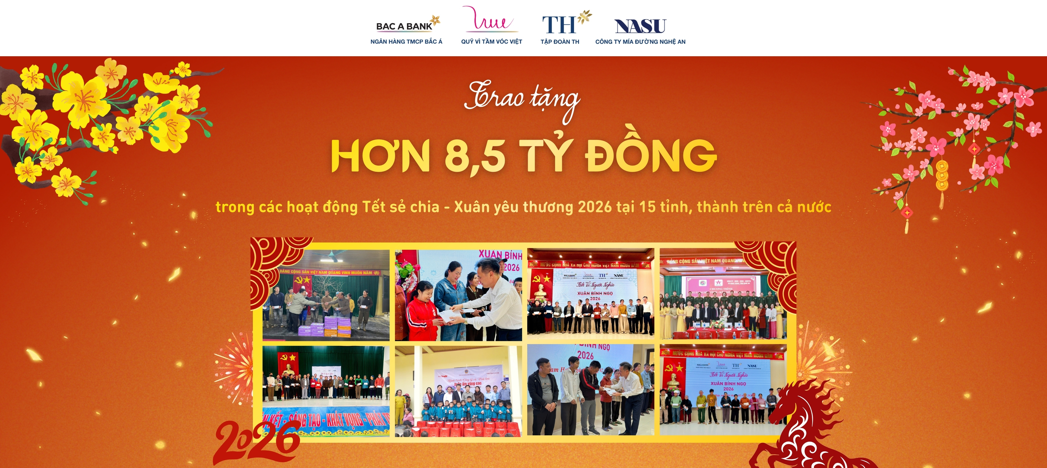 Trao tặng hơn 8,5 tỷ đồng trong các hoạt động Tết sẻ chia - Xuân yêu thương 2026